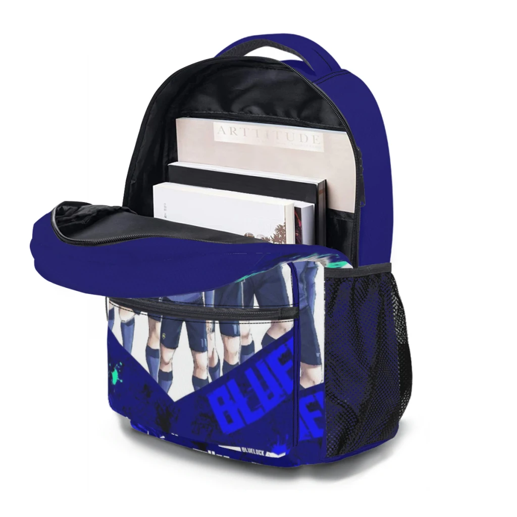 Nieuwe Modieuze Blauwe Lockpattern Schooltas Print Lichtgewicht Rugzak