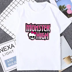 Frankie Monster High Novelty Skull Design T-Shirts Casual Fashion Loose Streetwear Funny Cartoon T Shirt Distinctive Women Tees