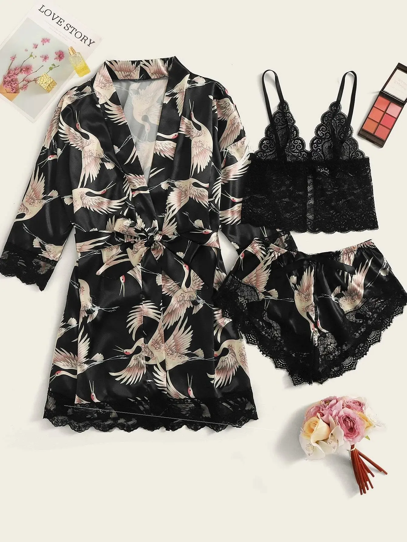 Women's Home Wear Pajamas Nightdress Mid-Sleeve V-Neck Summer Season Comfortable Fabric Sleepwear Ladies Underwear