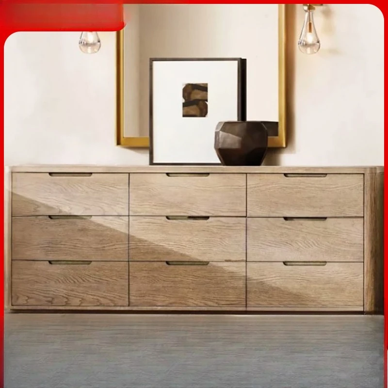 

Solid wood porch chest, bedroom log color storage household locker, simple dining side cabinet