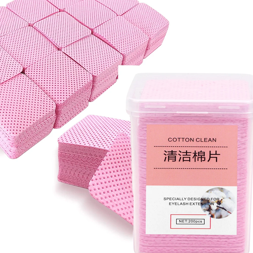 

100/200/300PCS Lint Free Nail Wipes, Glue Wipes, Absorbent Soft Non-woven 200pc Lint- Free Cotton Wipes Nail Polish Remover Wipe