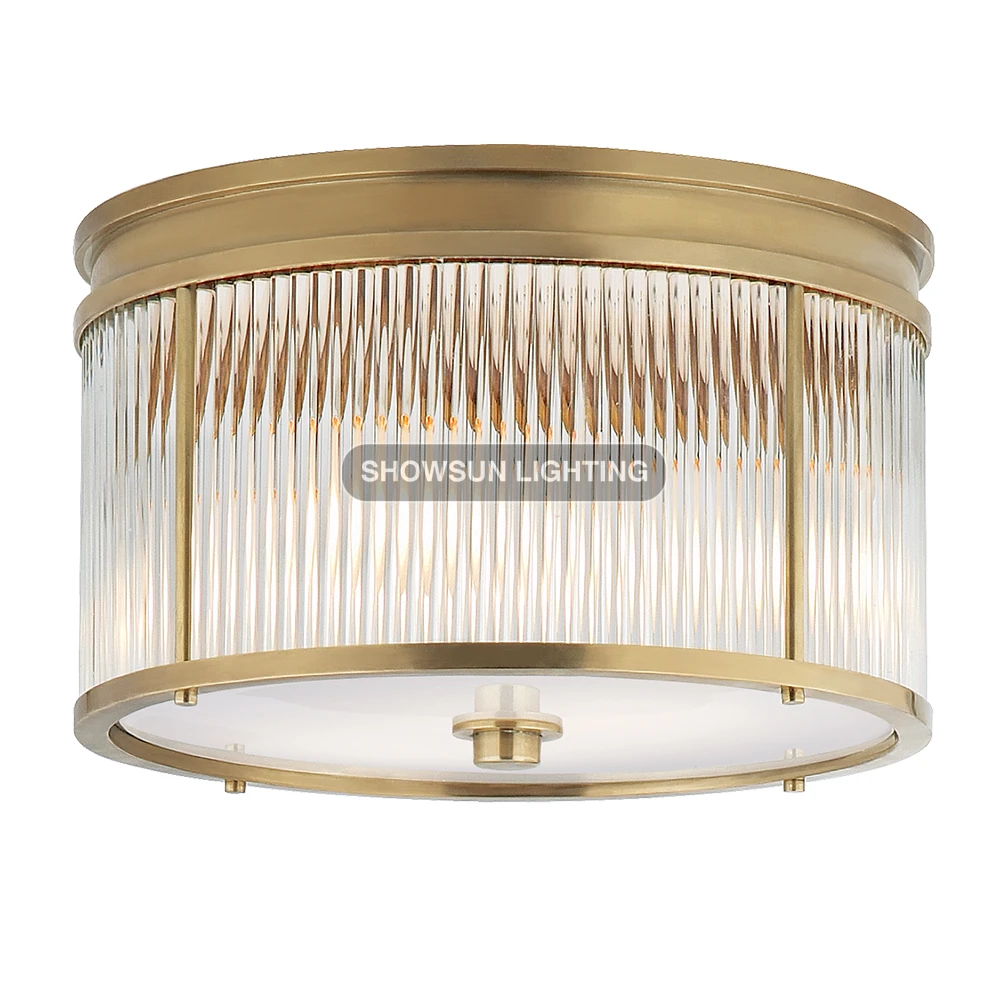 

Modern Minimalist Bedroom LED Ceiling Lamps with Round Glass Shade for Living Room Metal Base