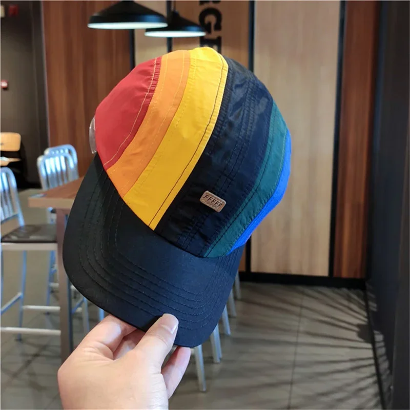 Japanese Style Outdoor Sport Baseball Hat Men and Women Summer Running Visor Cap Cool Iridescent Stripes Quick-drying Sun Caps