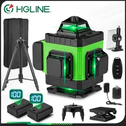 HGLINE 4D 16 Lines Laser Level 360° Automatic leveling Tool Omnidirectional Ground Wall Level Machine with 1.2M Tripod Stand