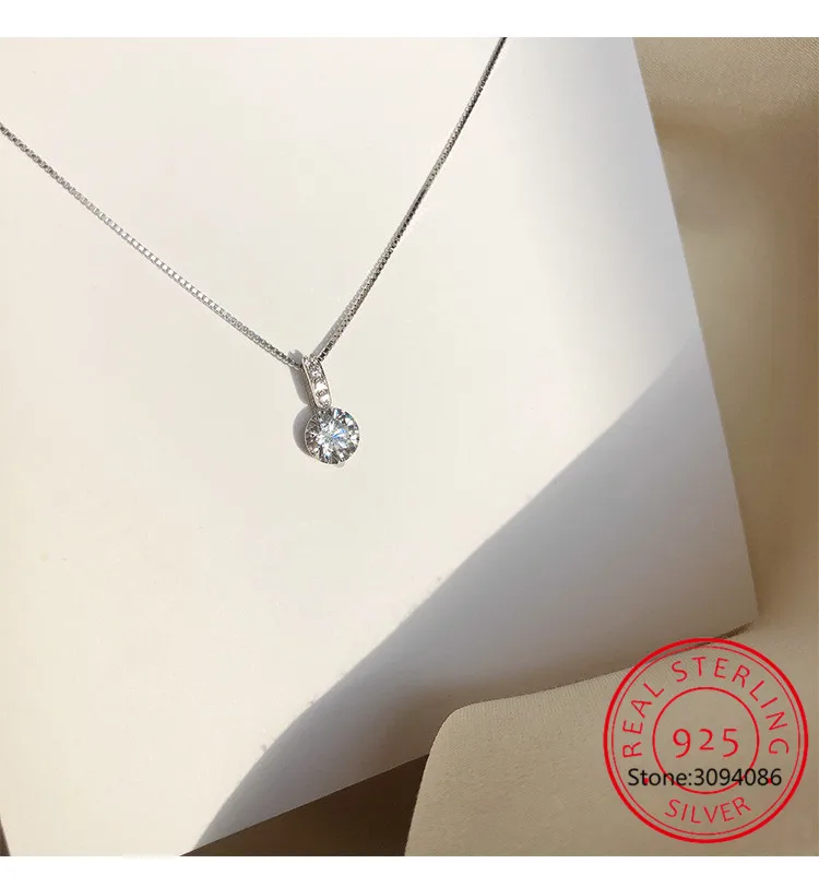 1 Carat Round Brilliant Cut Moissanite Pendant Necklace 925 Silver Flower Lab Diamond Test Past D Color Gemstone Necklace MSN007