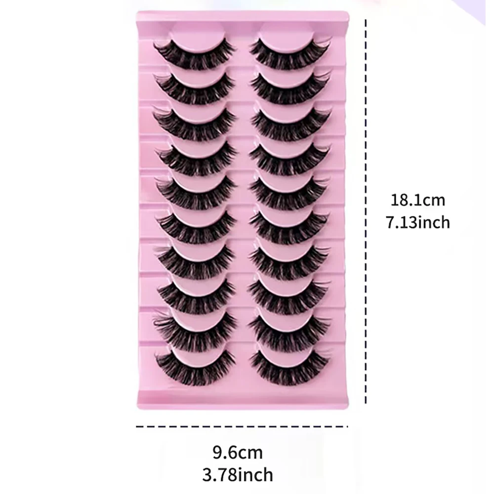 柔らかく軽量なつけまつげ10組 - 長くて太い、肌に優しい、再利用可能、初心者に最適 - に最適