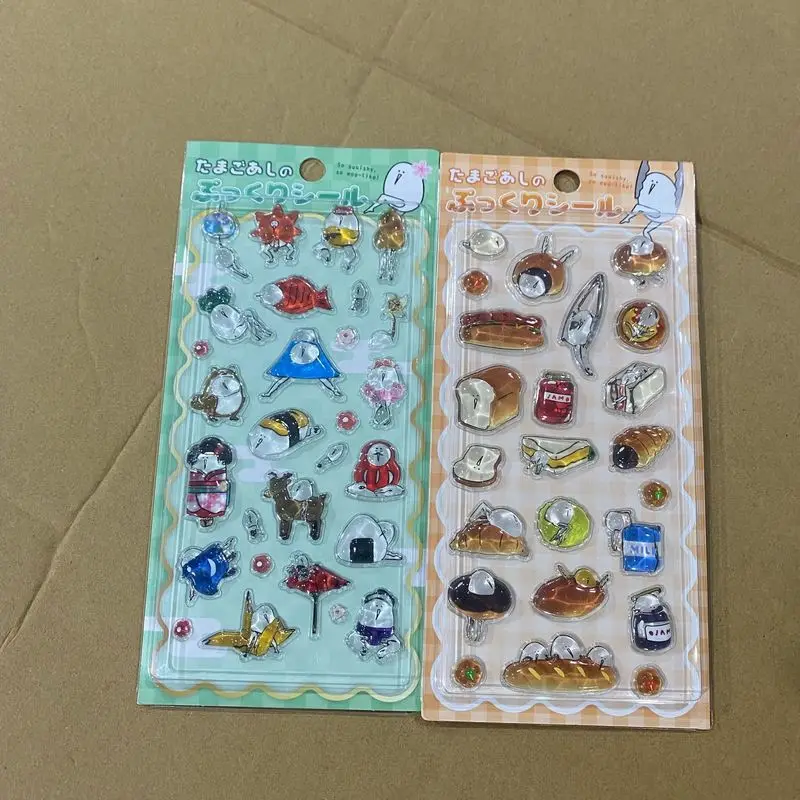 48pcs Japanese たまごあし3d Solid Relief Crystal Sticker Cute Diy Mobile Phone Case Decor Children'S Waterproof Handbook Sticker Gift