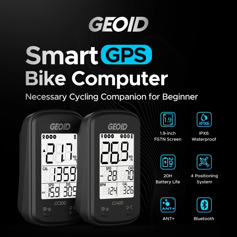 Geoid CC300 CC400 G GPS Bike Cycyling Computer Waterproof IPX7 Bluetooth 4.0 Backlight Speedometer