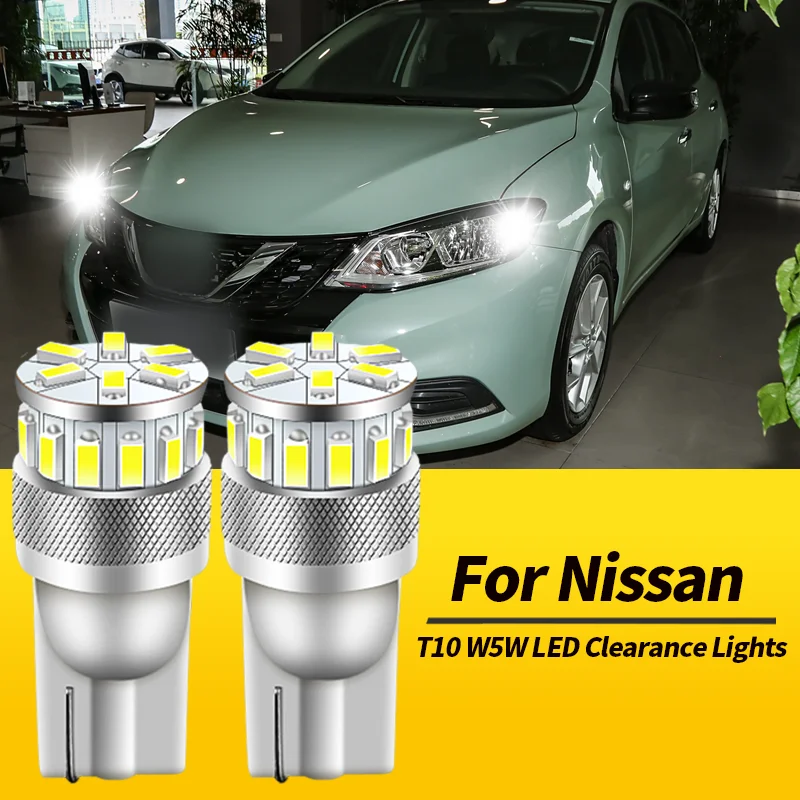 2PCS T10 W5W LED Clearance Lights Canbus For Nissan Note E11 E12 06-19 Tiida C11 C12 07-15 Murano Z50 Z51 03-14 Car Accessories