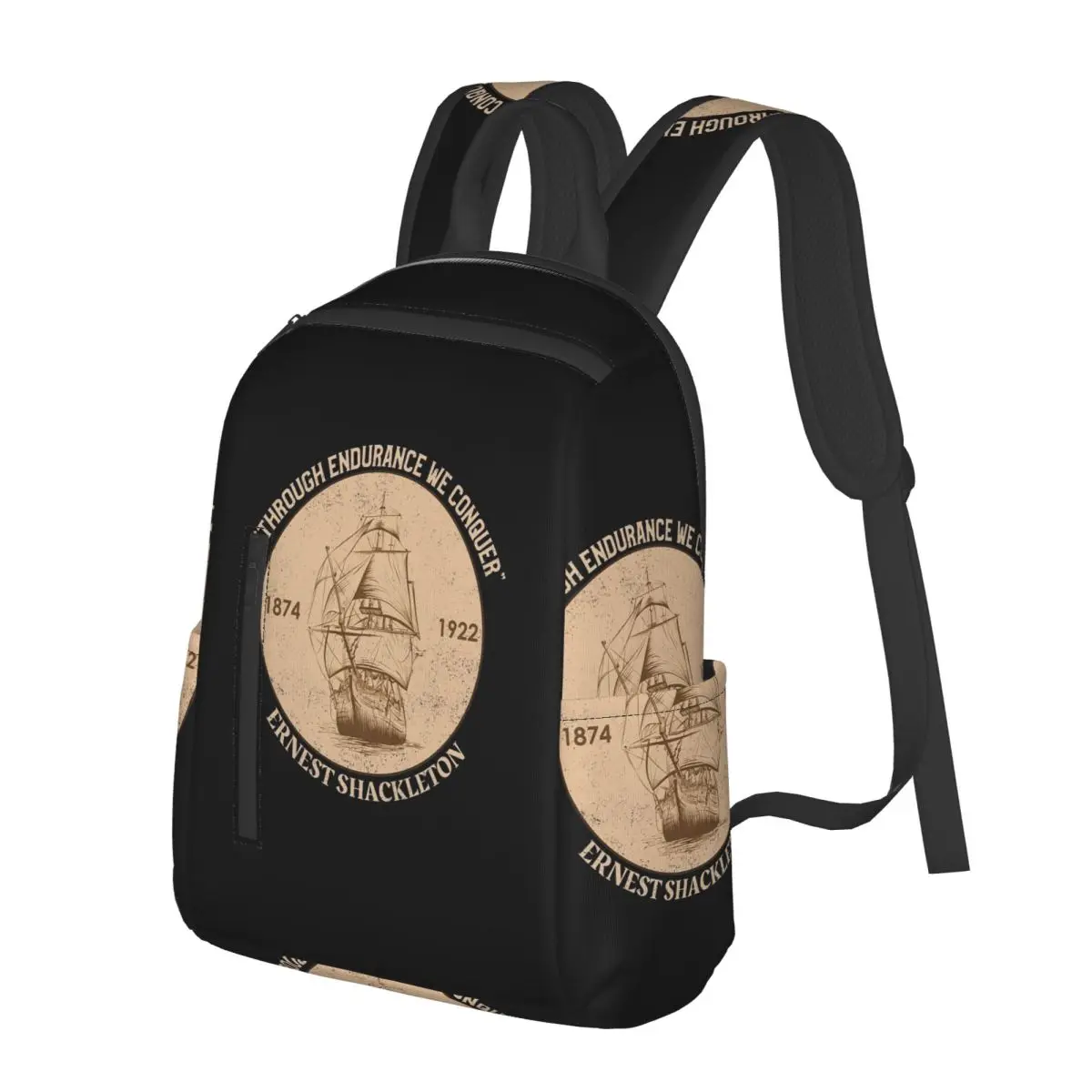 

Sir Ernest Shackleton - Through Endurance We Conqu Student Backpack School Bag Hiking Travel Daypack for Bookbag Shoulder Bags