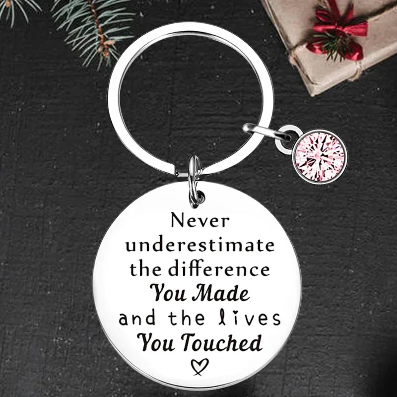 Cute Colleague Coworker Thank You Gift Keychain Pendant Teacher Key Chains Never Underestimate The Difference You Made