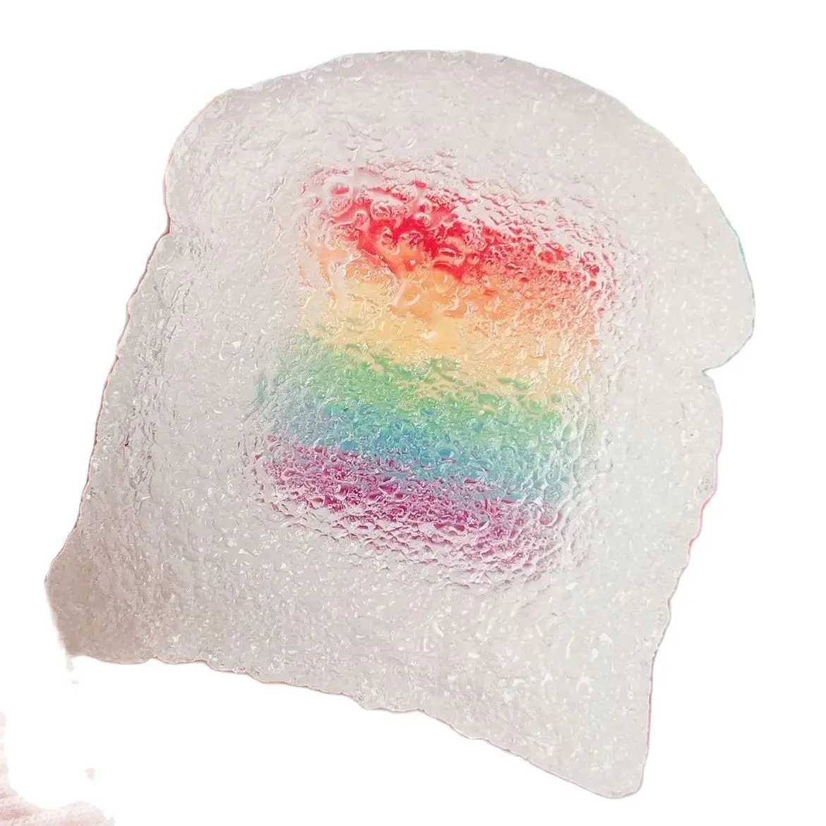 Rainbow Jelly Toast Squeeze Toys Soft 3D Squishy Mochi Toy Relaxed Relief Squishies Fidget Decompression Toys Cute Gifts