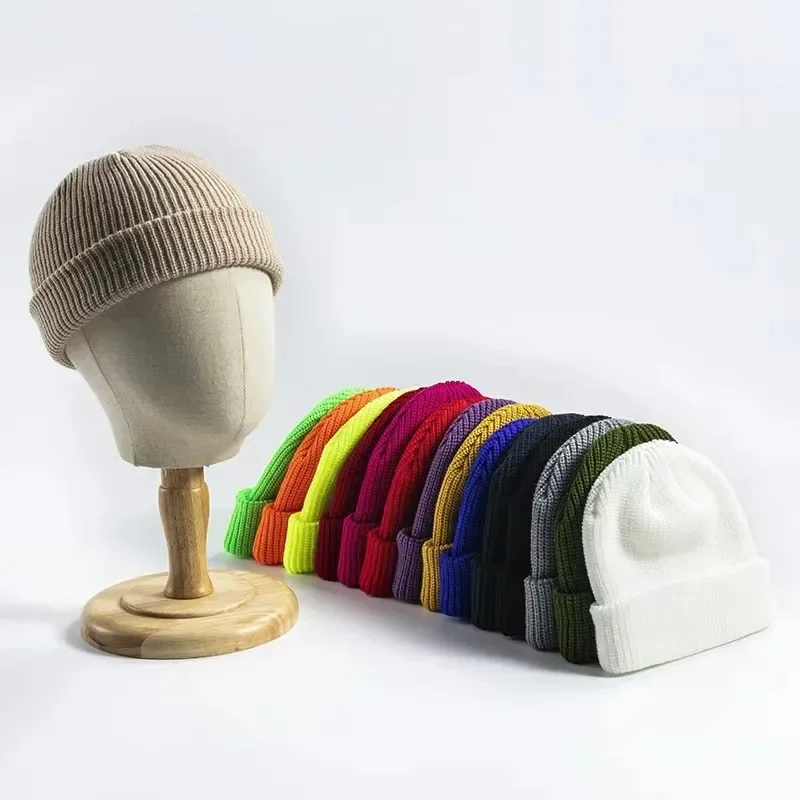 

Autumn and Winter Solid Color Woolen Hat Men's Warm Ear Protection Versatile Simple Knitted Hat Women