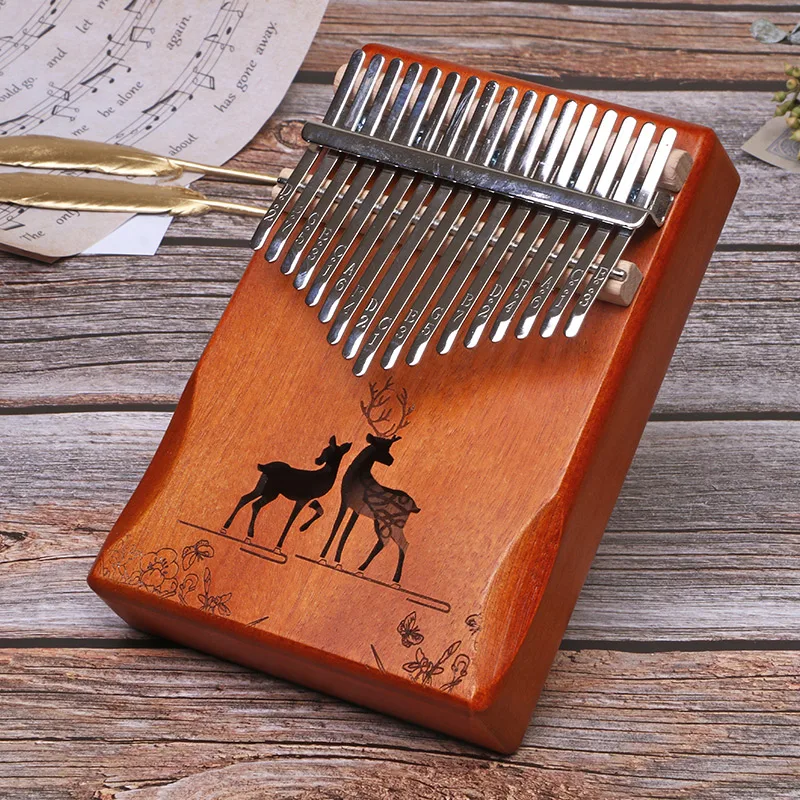 Thumb Piano Tuned 17 Keys Calimba Music Lovers Portable Easy Kalimba Five Finger Piano Beginner\'s Malimba Birthday Festival Gift