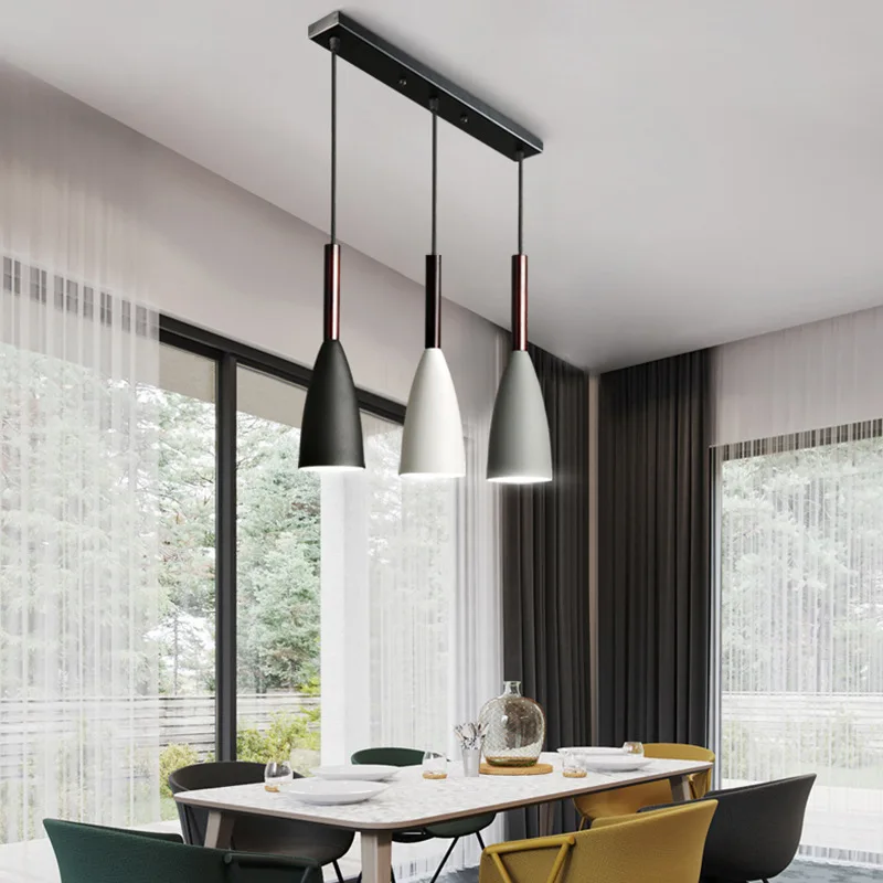 Modern living room 3 Head Lighting Nordic Minimalist Pendant Light Over Dining Table Kitchen Island Bedroom Decor Light Fixtures