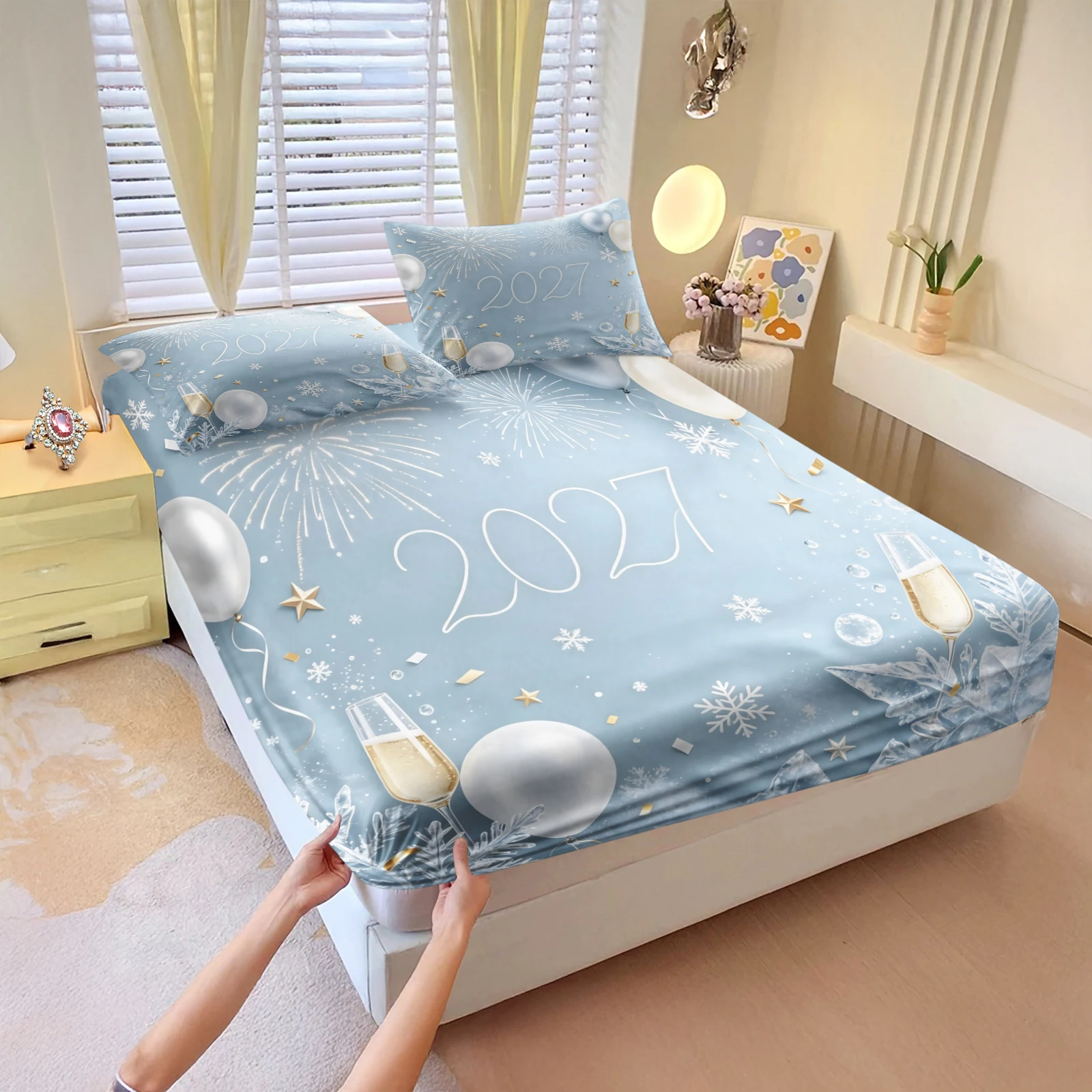 2027 Happy New Year Fitted She - Fitted Bed Sheets Deep Pocket review and price