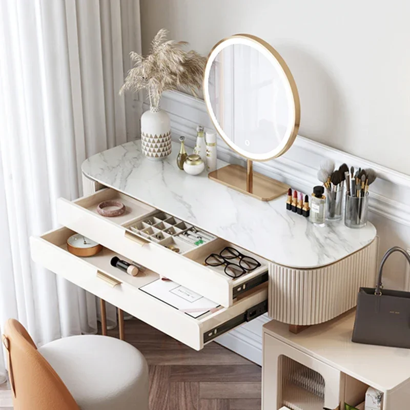#For High end Luxury Style Bedroom Furniture Storage Girls Dresser Modern European Make Up nordic Dressing Table with mirror