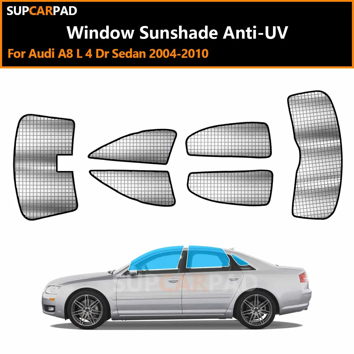 

For Audi A8 L 4 Dr Sedan 2004-2010 Custom Car Window Sunshade Anti-UV Car Sun Window Visors Sunshade Covers Accessories