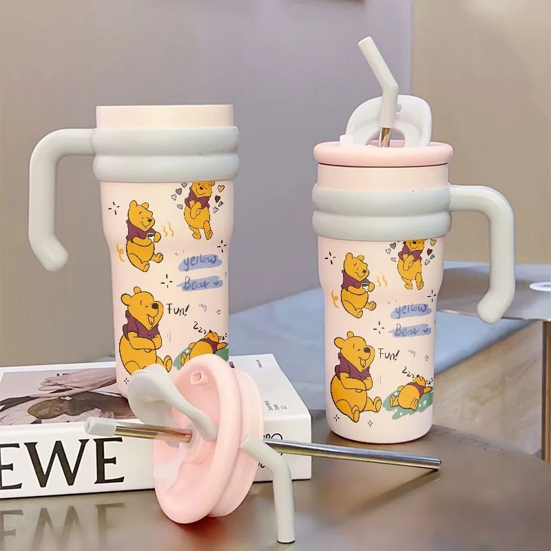 Disney Winnie The Pooh, großes Fassungsvermögen, gut aussehender Big Mac-Strohhalm, isolierter und kalter Becher für Männer und Frauen, Arbeit im Freien
