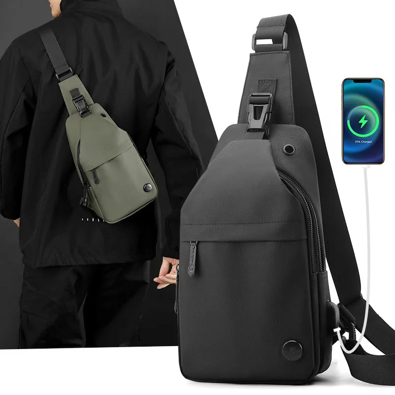 

Ultra Thin TOP Nylon Waterproof Lightweight Chest Bag Men's Crossbody Shoulder Bag Large Capacity Outdoor Travel Sling Pack