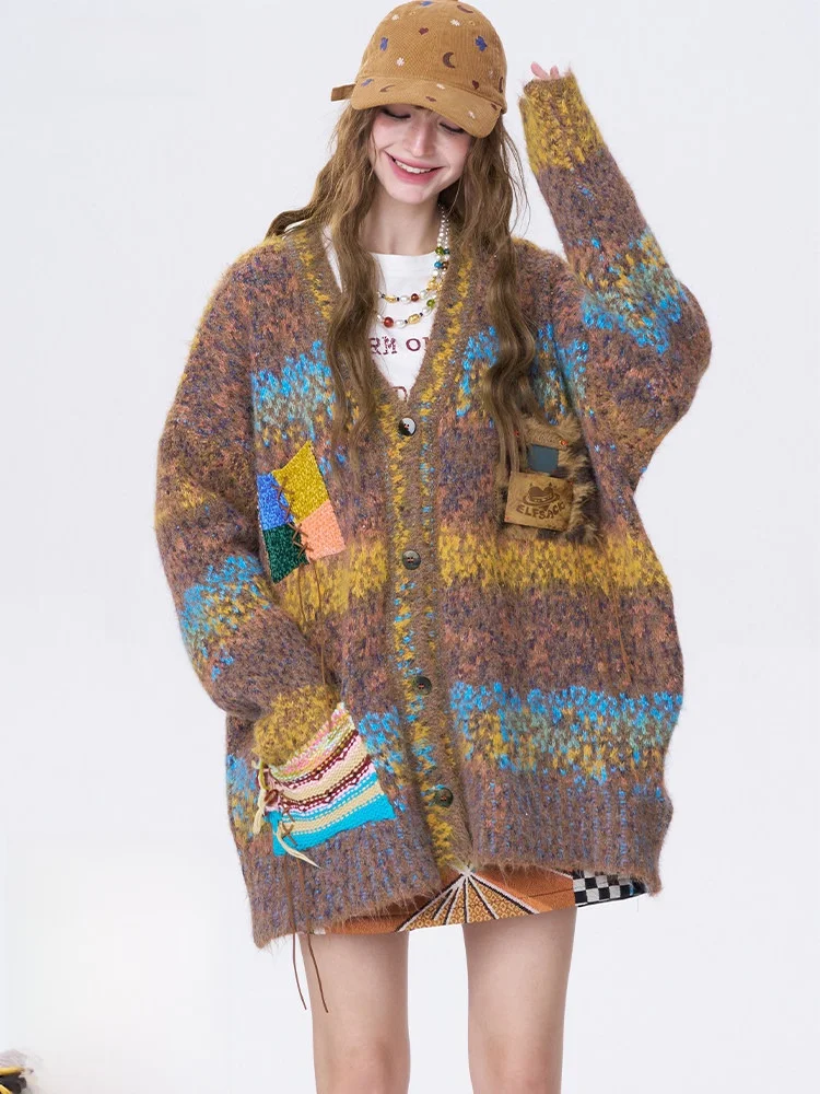 

Artist Inspired Women's Loose Fit Thi Wool Sweater Jaet Casual V Ne Long Sve Winter Outerwear Comfortable Polyester