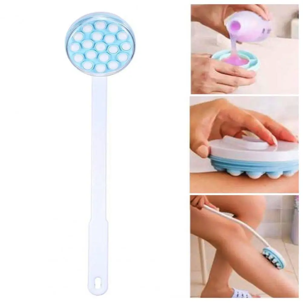 Long Lotion Oil Cream Applicator Head Body Leg Back Bath Brush Scrub Massager Shower Rubbing Brush Bath Supplies Tools