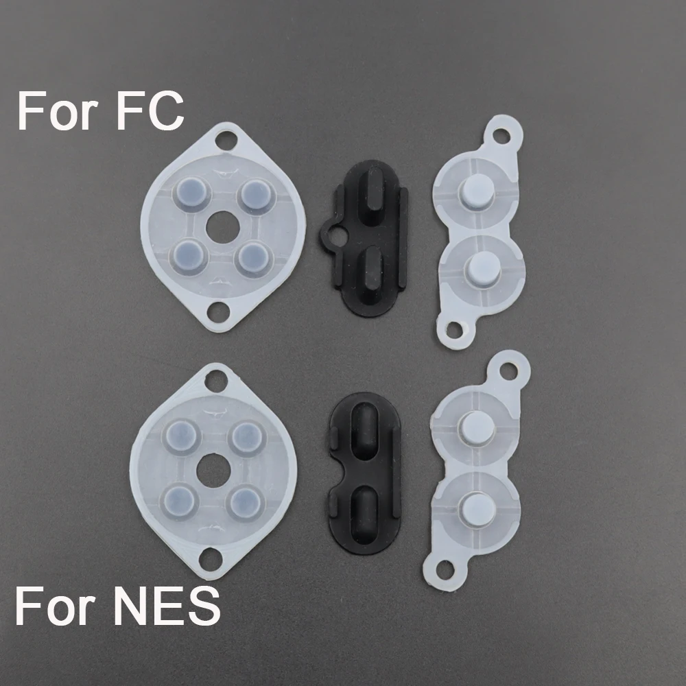 1Set Silicone Conductive Button Pads For NES EU/US Version ,For FC JP Version Controller Cross ABXY Button Pads Repair Parts