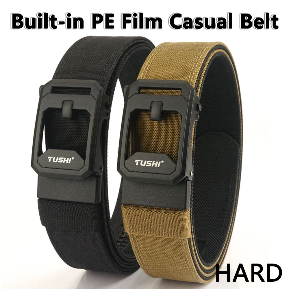TUSHI Harter taktischer Gürtel für Herren, robustes Nylon-Metall, automatische Schnalle, Polizistuty, Militärgürtel, Outdoor-Gürtel, IPSC-Zubehör – Detail 5