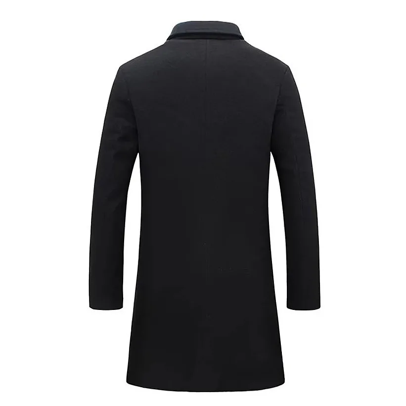 Neuer eleganter lässiger Windjacke-Mantel für Herren für Herbst und Winter, einfarbiger Knopf, langärmlig, mittellanger Mantel S-XXXL