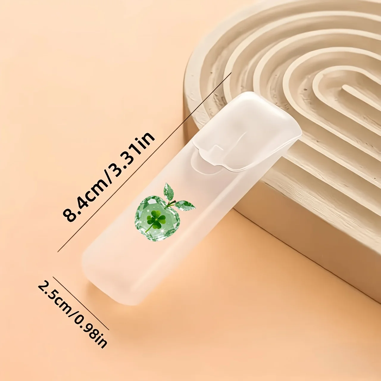Green Apple & Four-Leaf Clover Pattern Portable Travel Storage Box - Storage Case for Toothpicks, Dental Floss & Daily Supplies,