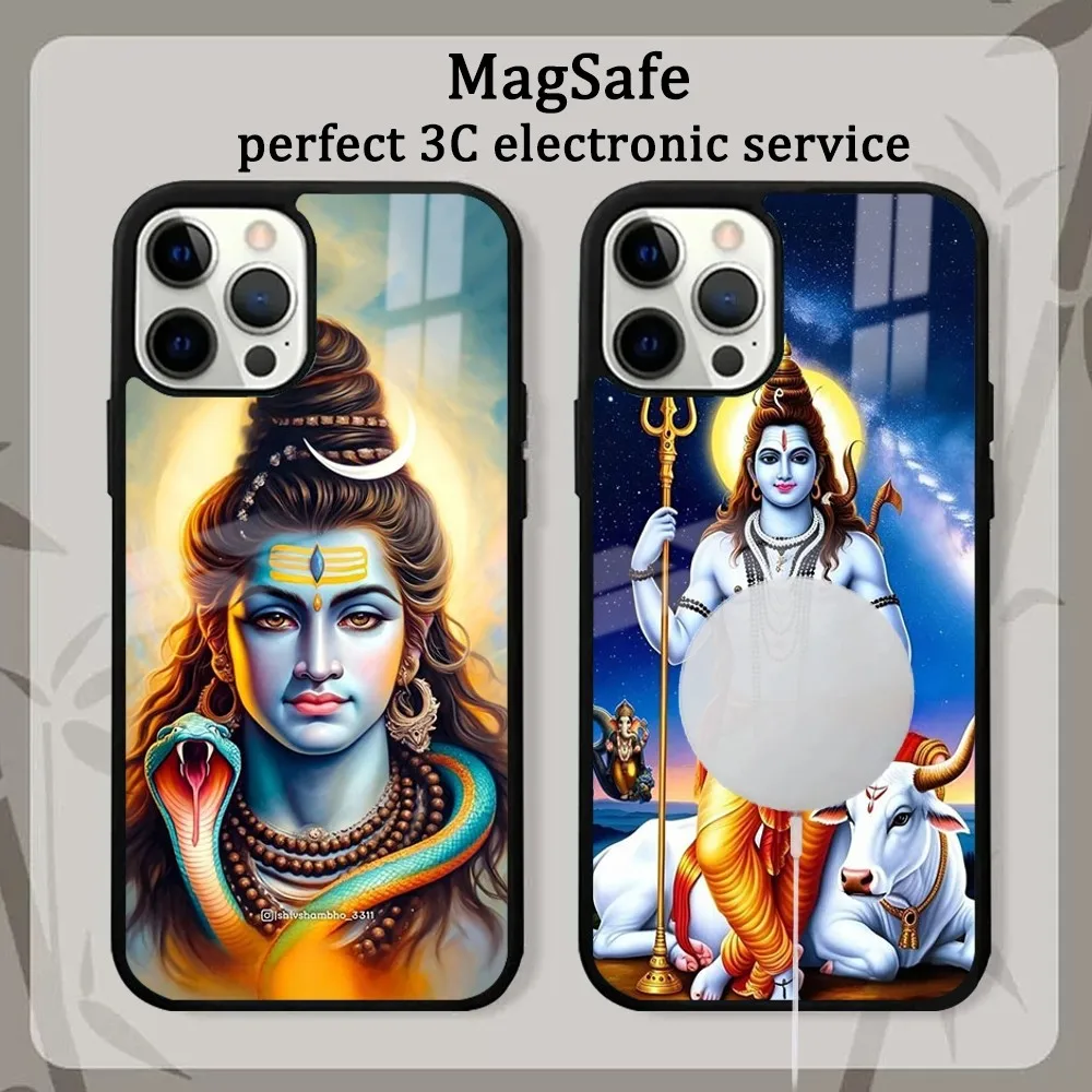 Hinduism Supreme Lord Shyva Man Phone Case For IPhone 16 15 14 13 12 11 Pro Max Plus Mini Magsafe Mirror Wireless Magnetic Cover