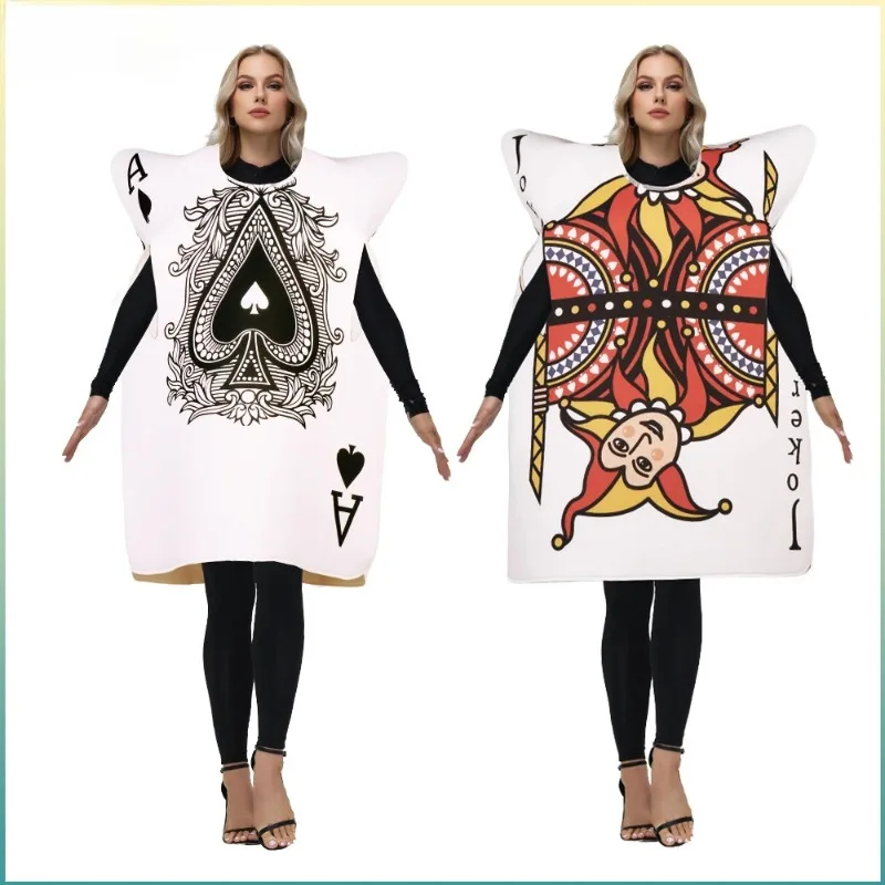 

King Spades Cosplay Costume Poker Party Role-Playing Funny Outfit Fancy Wear Sponge Adult Stage Couple Clothes Stage Costume