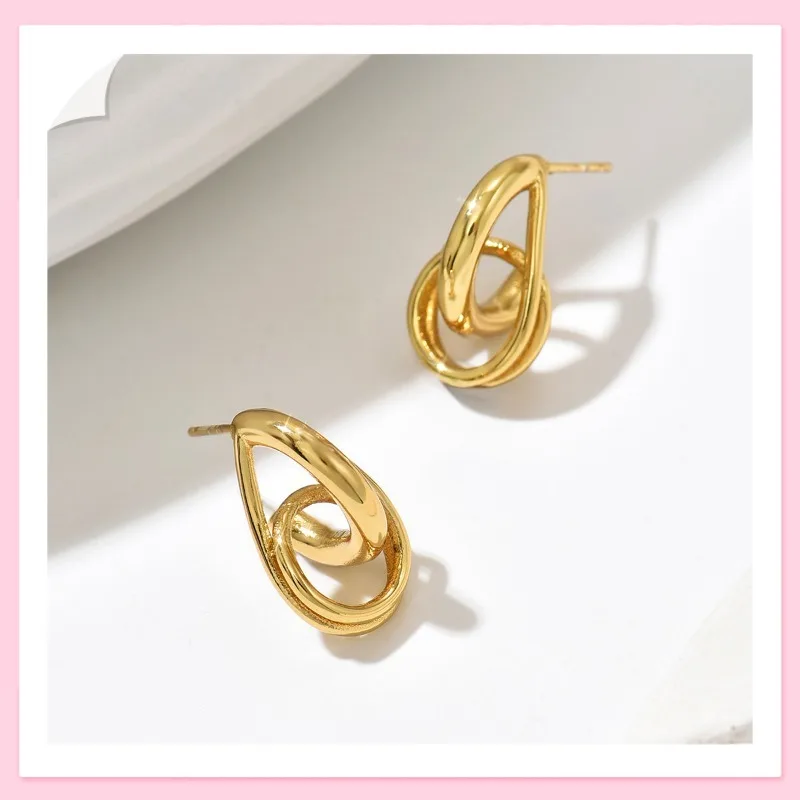 

Модные серьги из нержавеющей стали, легкие, роскошные, премиум-класса, золотистые, на каждый день, универсальные, простые.