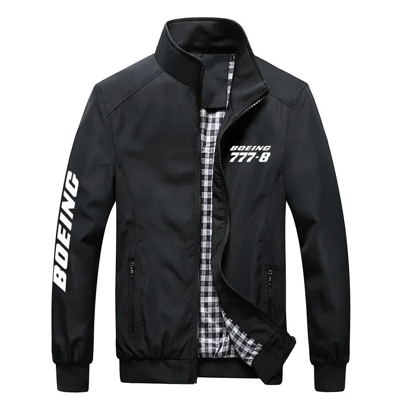 

The Boeing 777-8 Spring Autumn Aviation Pilots Plaid Lightweight Windbreakers Flight Men Jackets Coats