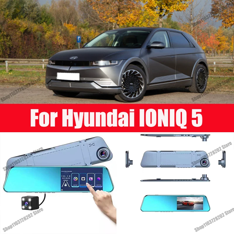 

For Hyundai IONIQ 5 Carplay Android GPS Dash Cam AUX FM Radio Dashcam Car Camera Stream RearView Mirror Drive Recorder