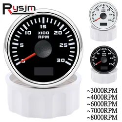 HD Custom 2'' 52mm Pointer Tachometer 3000 6000 8000 RPM Tachometer Gauge With Red Backlight For Car Motor Boat Yacht RV 12V/24V