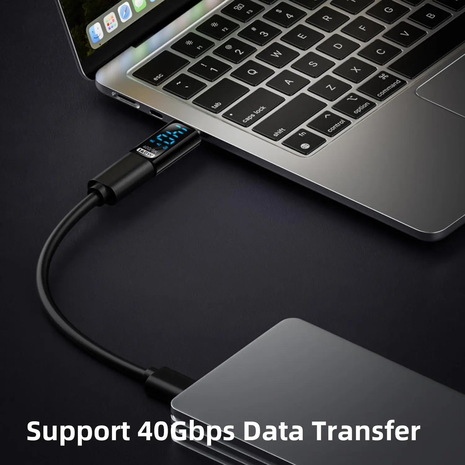 USB-C Adapter with LED Display PD 140W USB Type C Male to Female Connector for iPhone 15 Series iPad Air/Pro MacBook image 4
