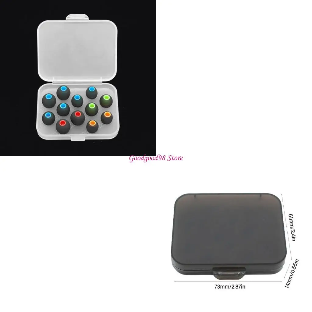 

Eartips Storage Box Safety Case Prevents Tangles Loss for Storage 6Pair Eartip W8EC