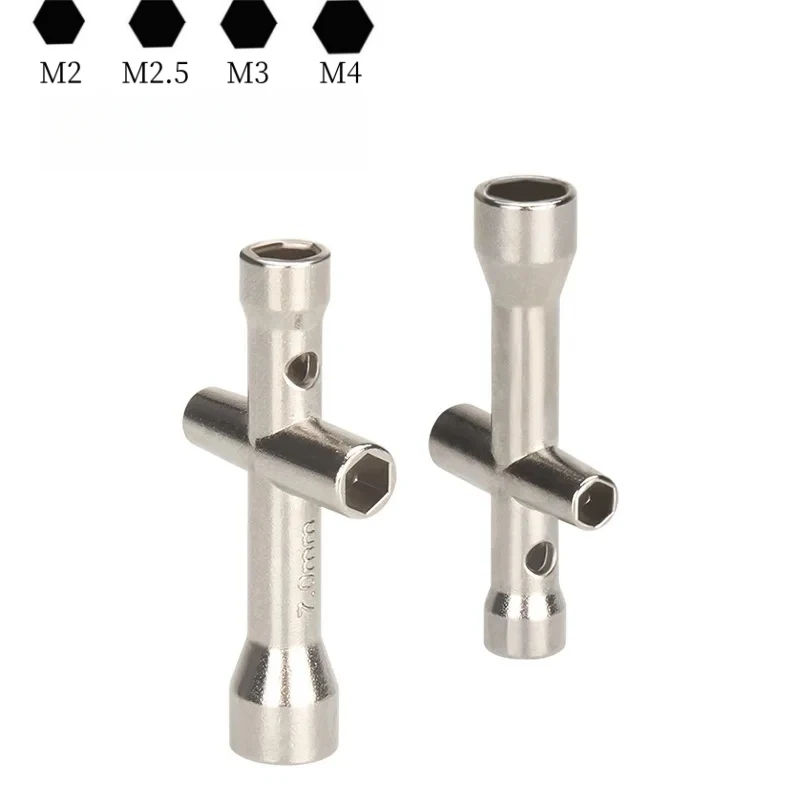 Mini 7-Shape Cross Wrench 5.5mm Socket for M2/M2.5/M3/M4 Nuts DIY 3D Printer Tools RC Car Model Tire Repair and Assembly Tool