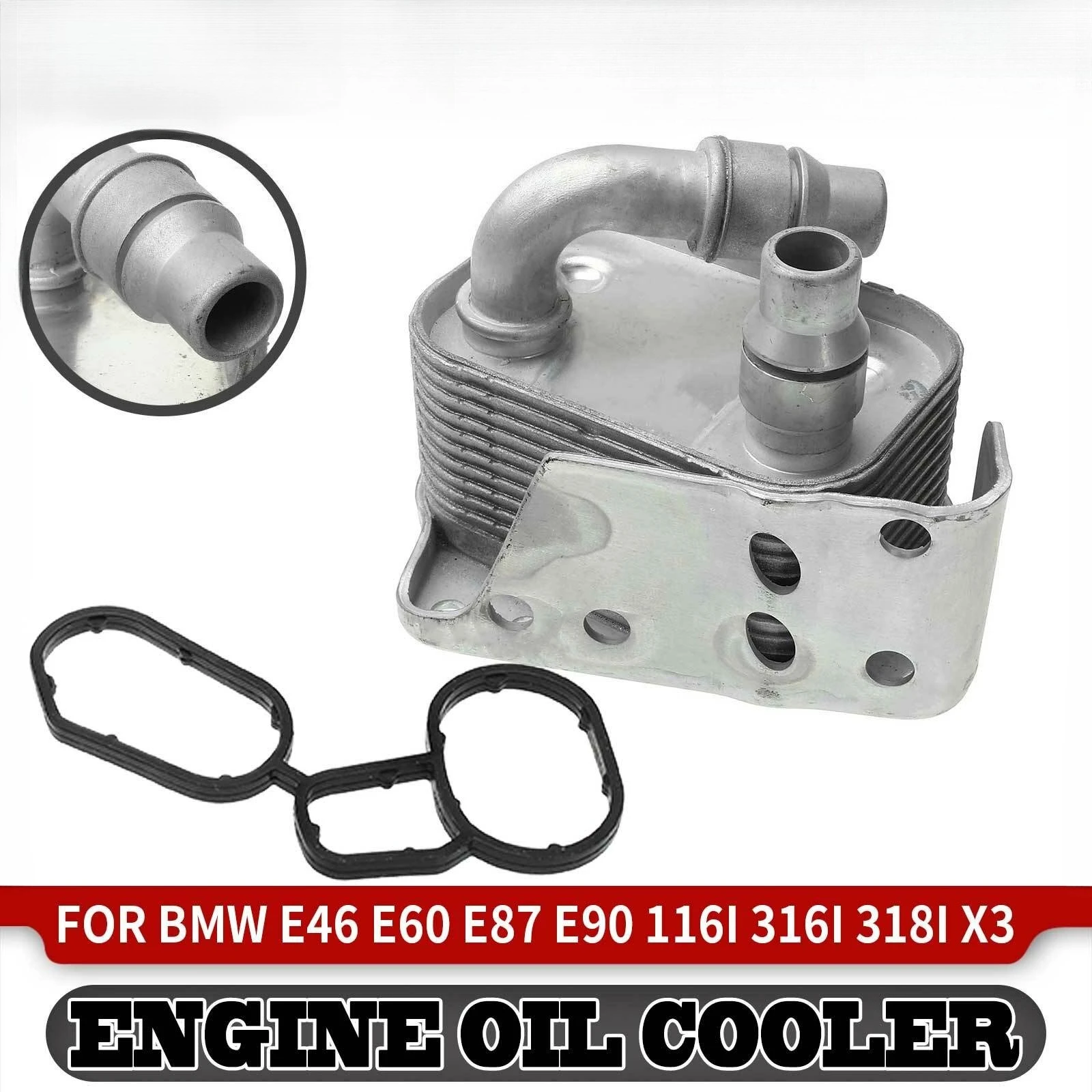 

Oil Radiator 11427508967 Oil Cooler with Gasket for BMW E46 E60 E81 E87 E90 316i 318i 318ci 318ti 1142 7508 967