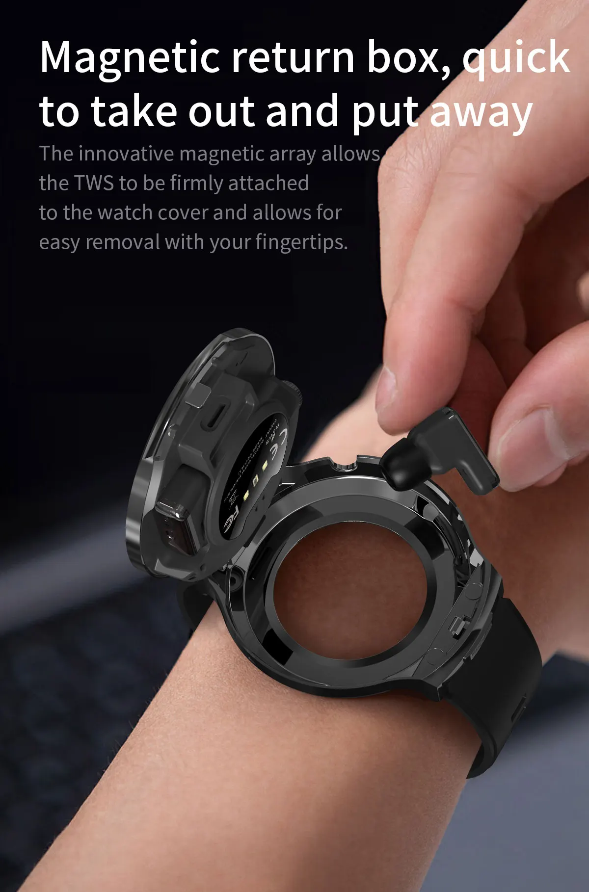 LIGE 2026 Neue TWS 2-in-1 Kopfhörer Smartwatch 1,85 Zoll Bluetooth-Anruf Herren Ohrhörer Smartwatch Herzfrequenz Gesundheitsmonitor Musik-Uhr – Detail 4