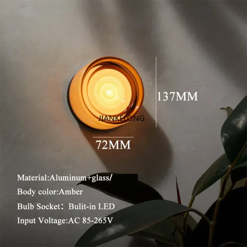 Moderne Glas Runde Wandleuchte Leuchten für Schlafzimmer Nacht Hotel Hintergrund Dekoration Led Nordic Bunte Lampe Leuchte