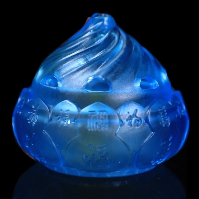 Lotus Fu Character Spiral Pattern Burner Transparent Texture Home Worship Incense Holder Gift for Tea Room Study