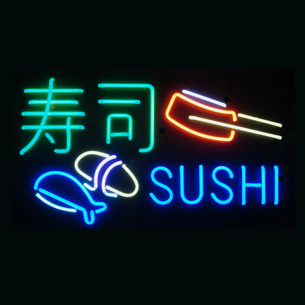 

SUSHI Japanese Food Neon Sign Light Custom Handmade Real Glass Tube Restaurant Store Advertise Room Decor Display Lamp 17"X10"