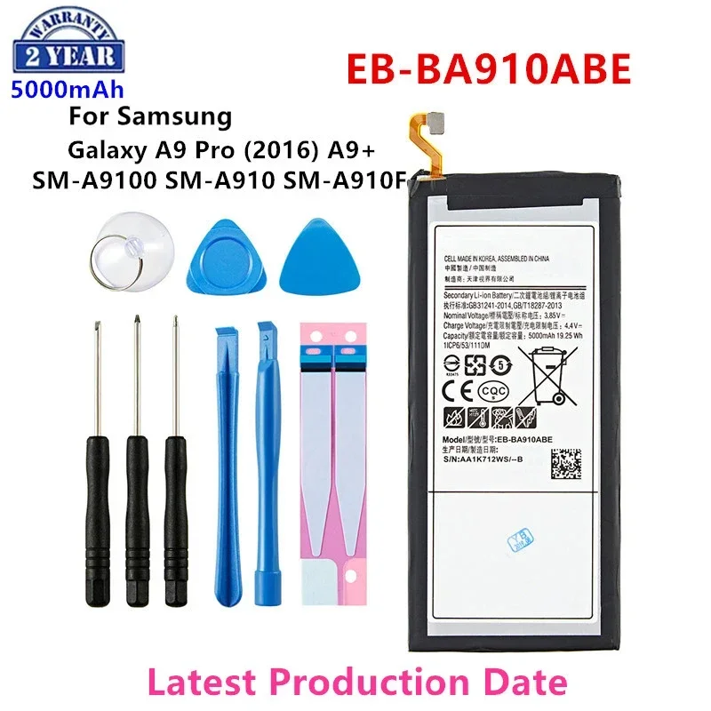 Brand New EB-BA910ABE 5000mAh Battery For Samsung Galaxy A9 Pro (2016) A9+ SM-A9100 SM-A910 SM-A910F SM-A910DS +Tools