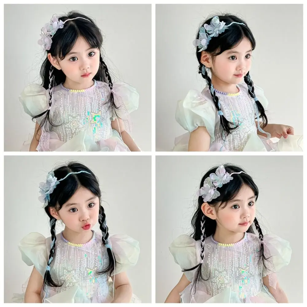 エレガントな蝶のリボンヘアバンド、キュートな韓国風プリンセスヘアフープ、甘い花の子供用ヘッドバンド