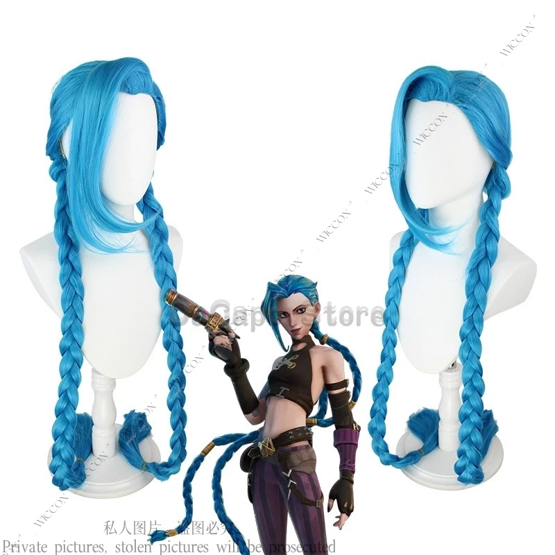 LOL Jinx Cosplay Loose Cannon Wig para Mulheres, Jogo de Anime, Roupa Sexy, Shooter Loli, Festa de Halloween, Fantasia de Carnaval