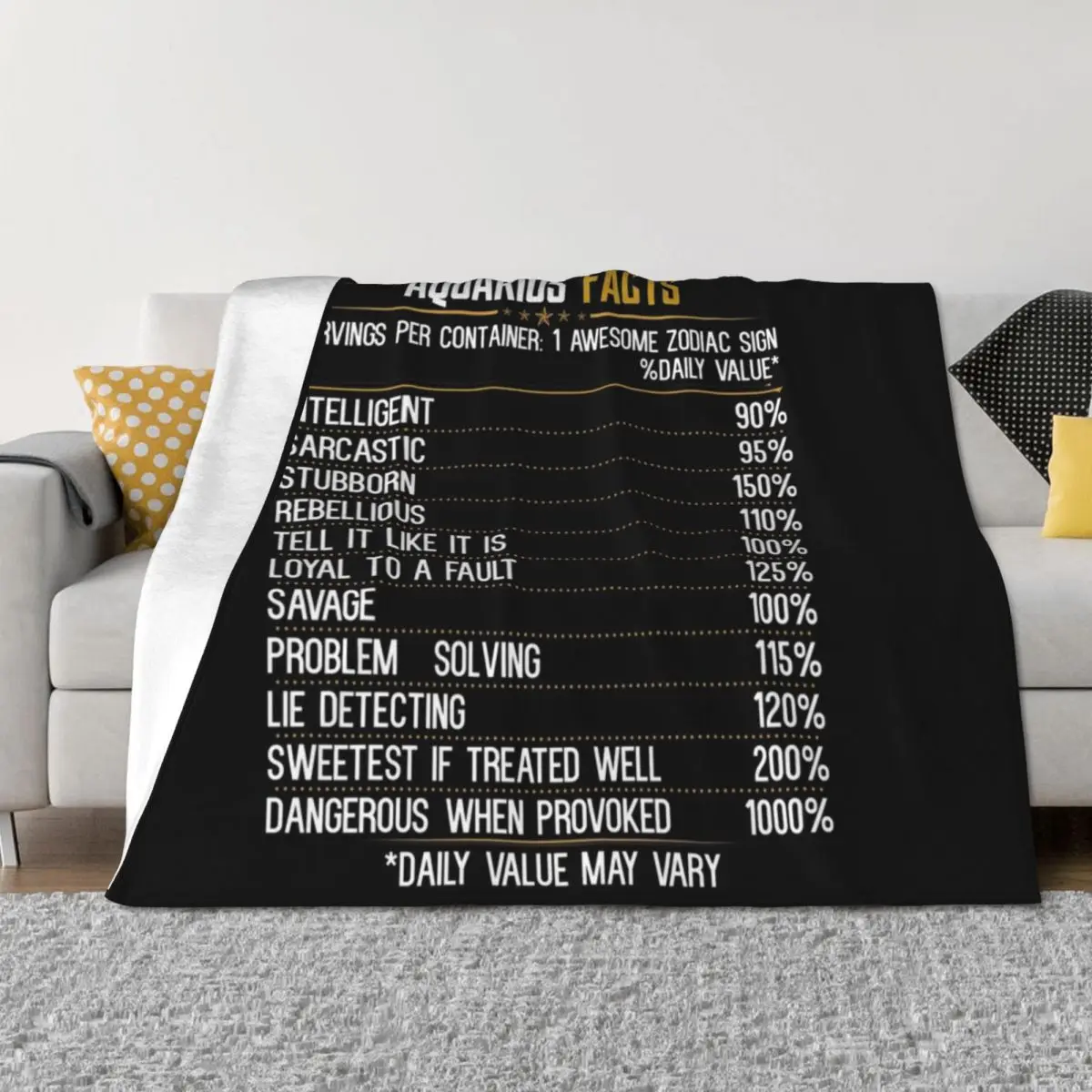 

Aquarius Facts Zodiac Birthday Funny Aquarius Facts Throw Blanket Warm Single Thins Thin Blankets