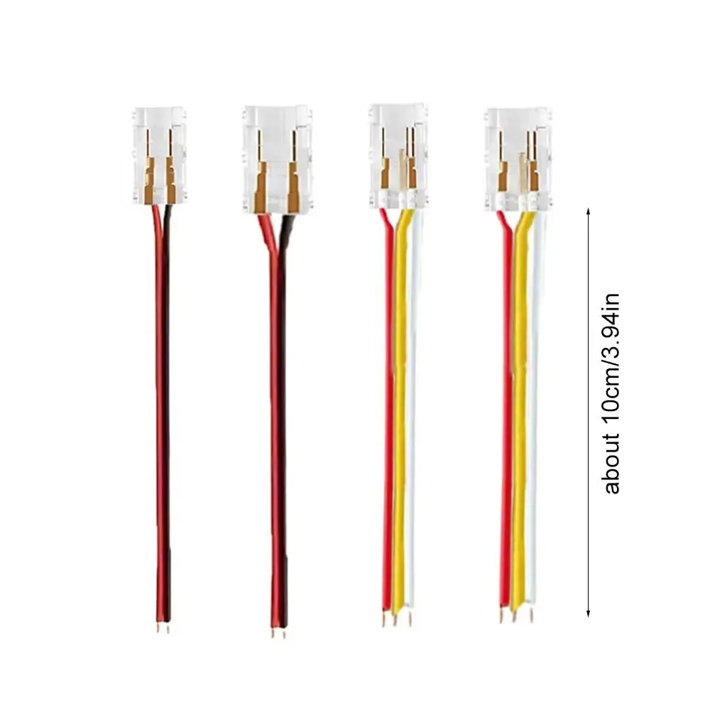 5Pcs/Set 2/3 Pin COB LED Wire Connector Strip to Wire 8/10mm Pin Connector Mini Buckle Solderless LED Strip Connectors view 6