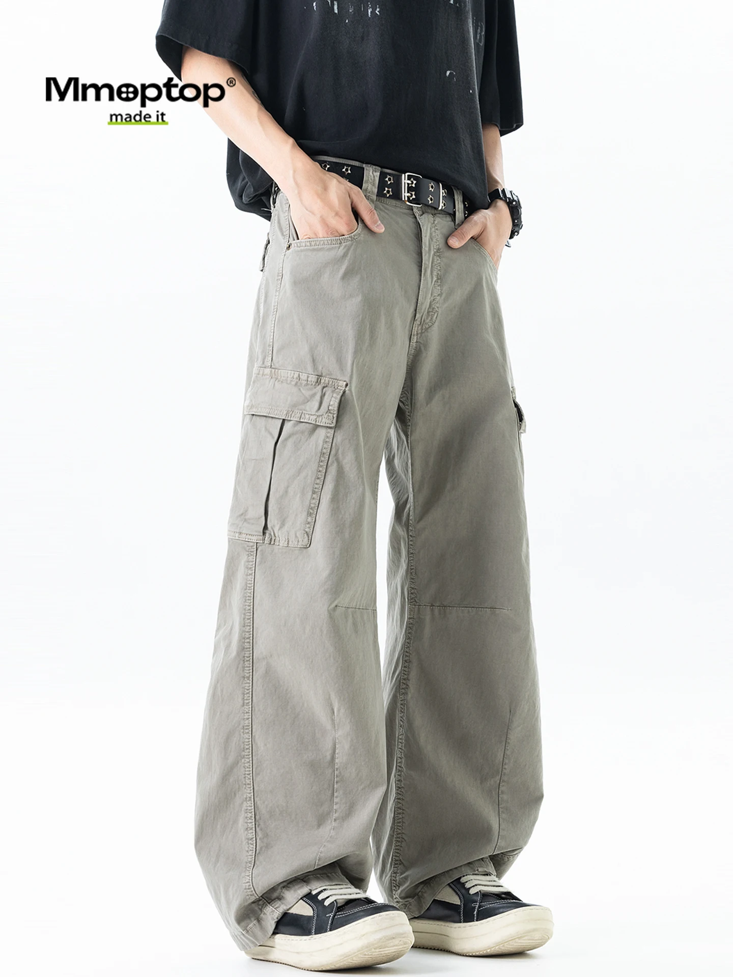 

Мужские летние повседневные брюки в американском стиле MMOPTOP: широкие, свободного кроя, прямые, с эффектом драпировки